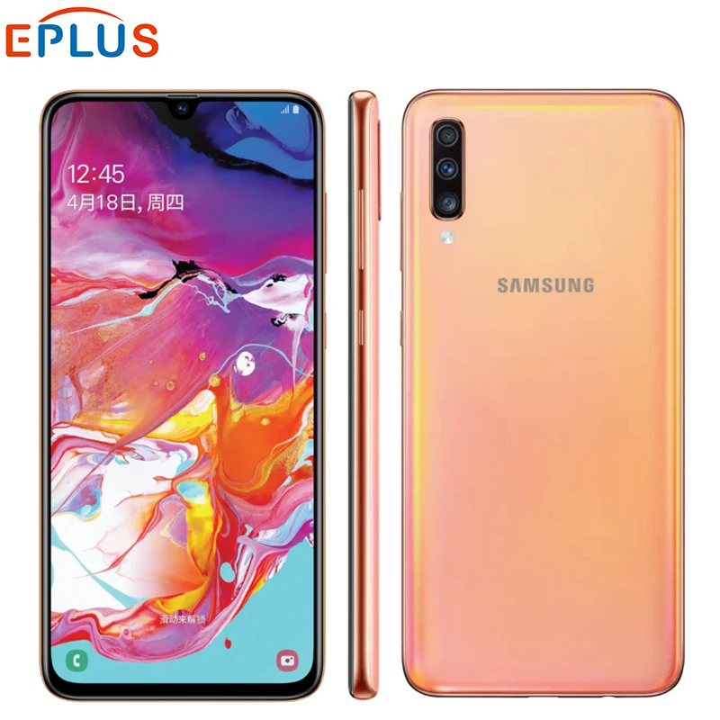 6,7 дюймовый мобильный телефон samsung Galaxy A70 A7050 4500 мАч 8 ГБ ОЗУ 128 Гб ПЗУ восьмиядерный смартфон Snapdragon 675 NFC 4G