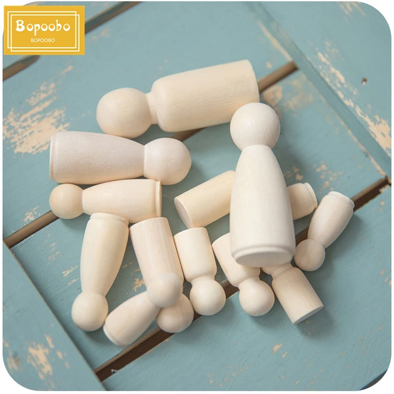 10 шт. 55 мм колышки для кукол деревянные Семейные Куклы Дети DIY игрушки