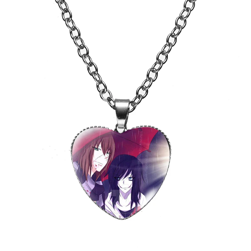 Ожерелье с кулоном в виде сердца Джефф и Джейн жуткая паста ожерелье Ticci Тоби со