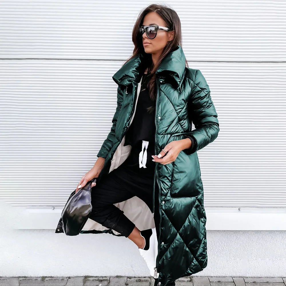 Women's Winter Coat Plus Size Long-Sleeved Warm Parka Coat Cotton Padded Down Jacket Casual Street Fashion Loose Coat 5XL