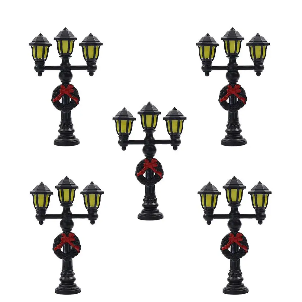

LYC10 5pcs 1:50 Model Railway Christmas Lamp Post Street Lights O Scale 3V NEW
