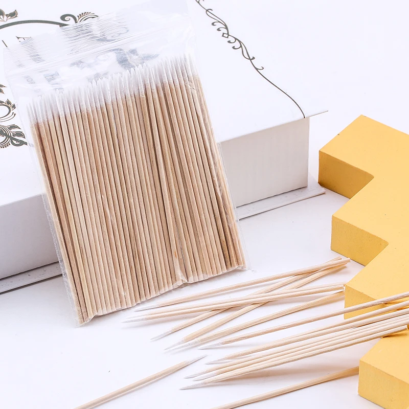 

Disposable Wooden Cotton Swabs Stick Eyelash Extension tool Glue Removing Makeup Tools Clean Sticks Lash Accessories