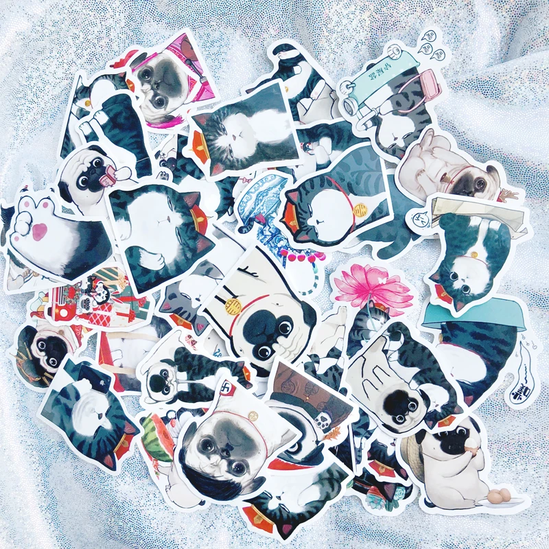 

40pcs Cute starling dog cat decoration paper sticker scrapbooking label diary stationery album sticker