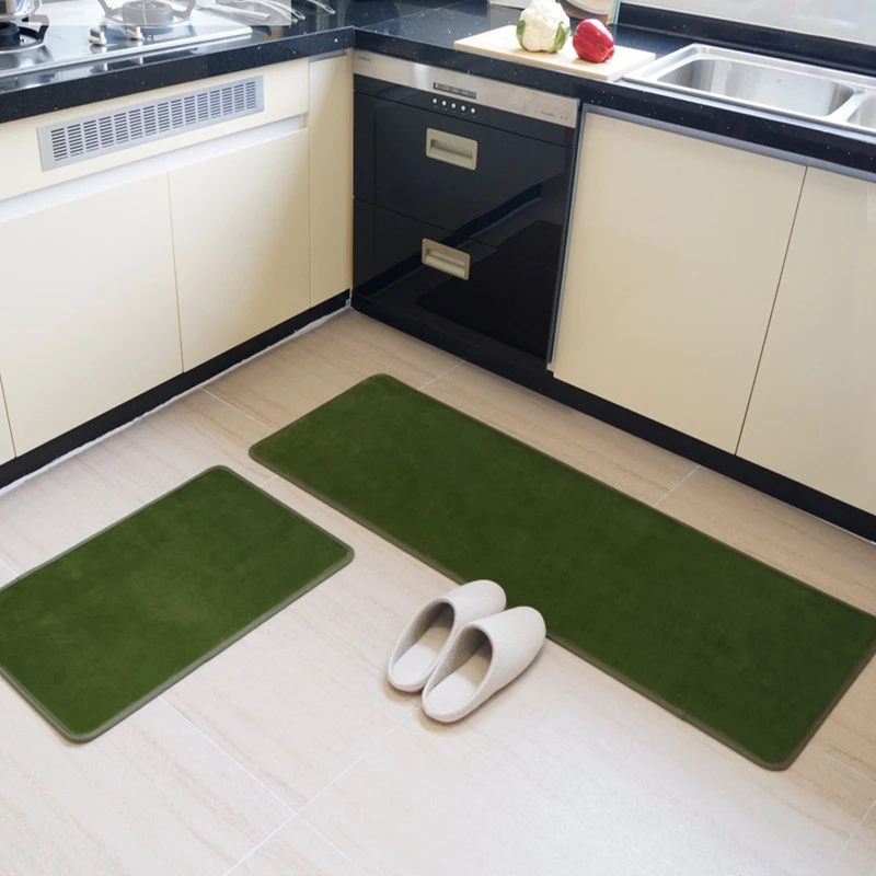 Фланель подошва из TPR Кухня ковры набор Одноцветный Цвет входная дверь Ванная