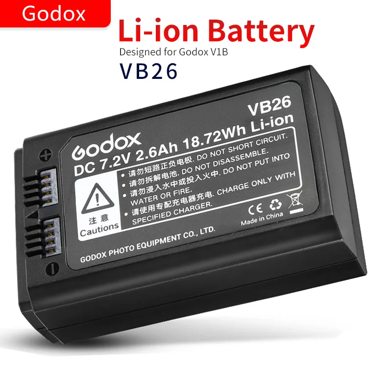 Godox оригинальная перезаряжаемая литиевая батарея V1 VB26 2600 мАч для круглой головки