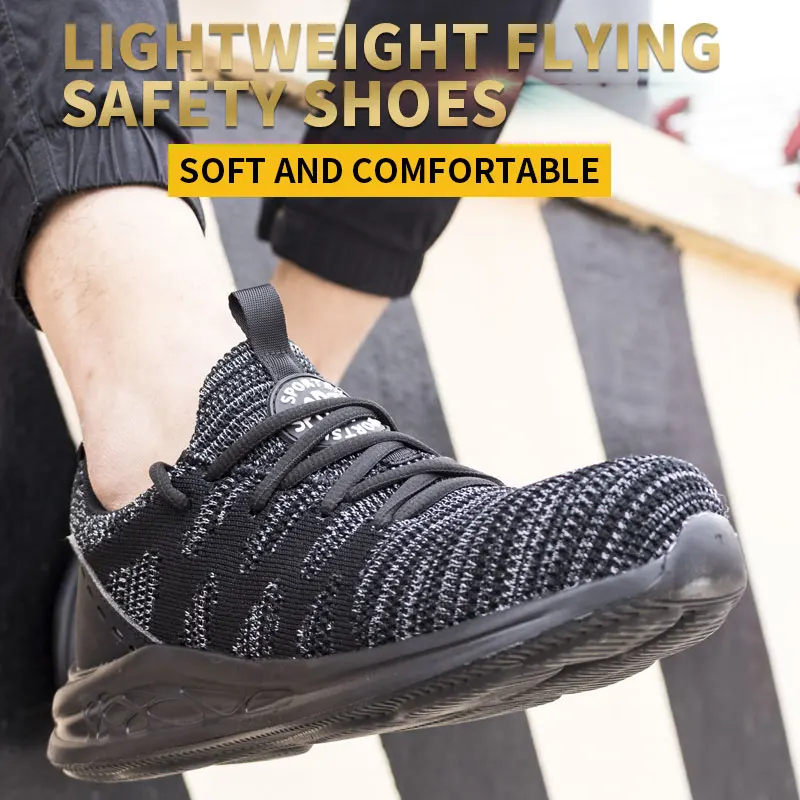 

Lightweight Safety Shoes Men Boots Indestructible Work Shoes Puncture Proof Anti-smash Work Boots Men Sneakers Steel Toe Shoes