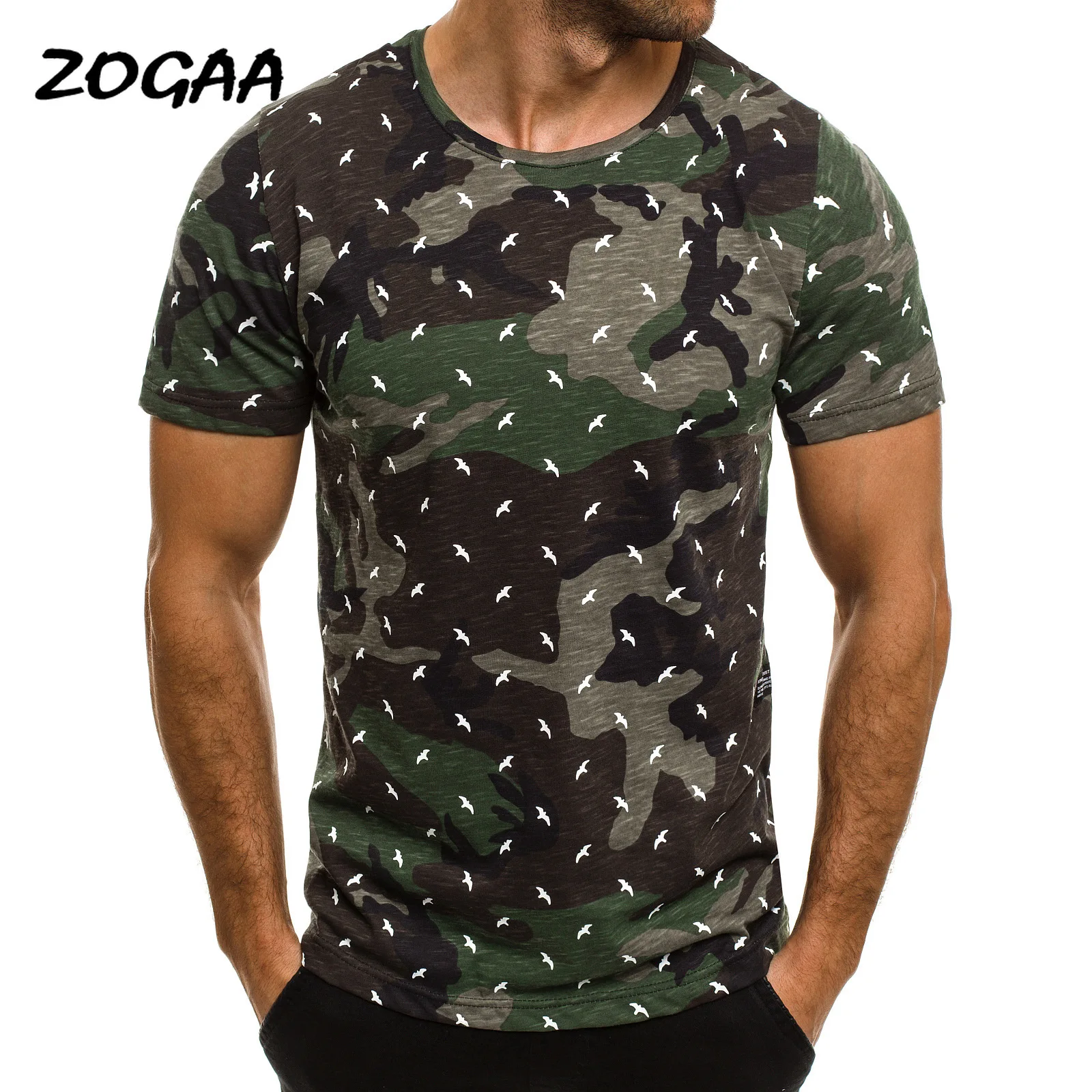 

ZOGAA 2020 summer camouflage T-shirt men's O-neck breathable T-shirt top military tactical combat camouflage fitness T-shirt