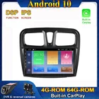 CARPLAY Android 10,0 автомобильное радио, Автомобильная GPS-навигация, мультимедиа для Renault Logan, Sandero Symbol 2014-2019, без DVD