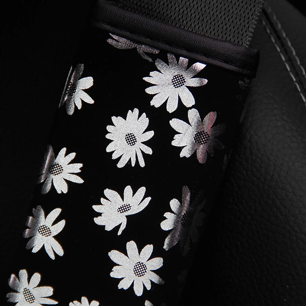 

2Pcs PU Car Sefety Seat Belt Cover Seat Belt Shoulder Women Pads Protection Cute Chrysanthemum Car Interior Accessories