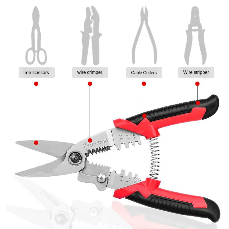 

Wire Stripping Pliers Electrical Special Tools Cables and Cords Scissors Line Pressure Cable Scissors Multi-Function Pliers