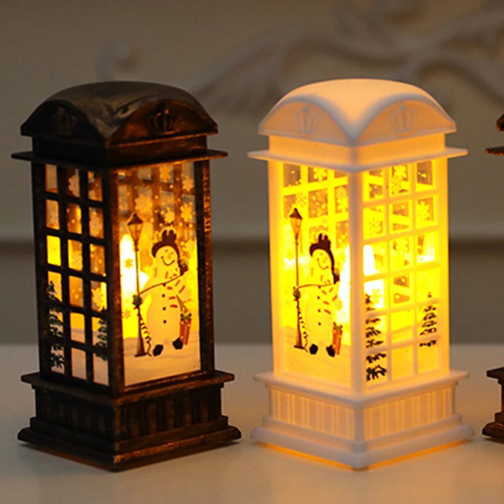 

Snowman/Santa Claus Christmas Candle Light Retro Decorative Lamp Night Light Home Shop Festival Christmas Decorations for Home