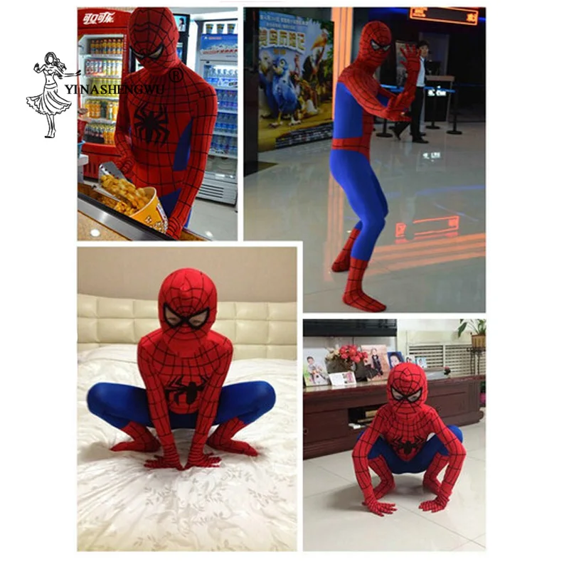 Красный костюм Человека-паука; Spider-man костюмы для взрослых и детей; Черный Spider-man; одежда для костюмированной вечеринки; Детский костюм Человека-паука