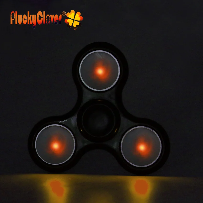1 шт. Черный ABS Tri-spinner керамический центральный подшипник светодиодный Спиннер светящаяся игрушка-Лидер продаж, спинер, антистресс, EDC Figet Spiner