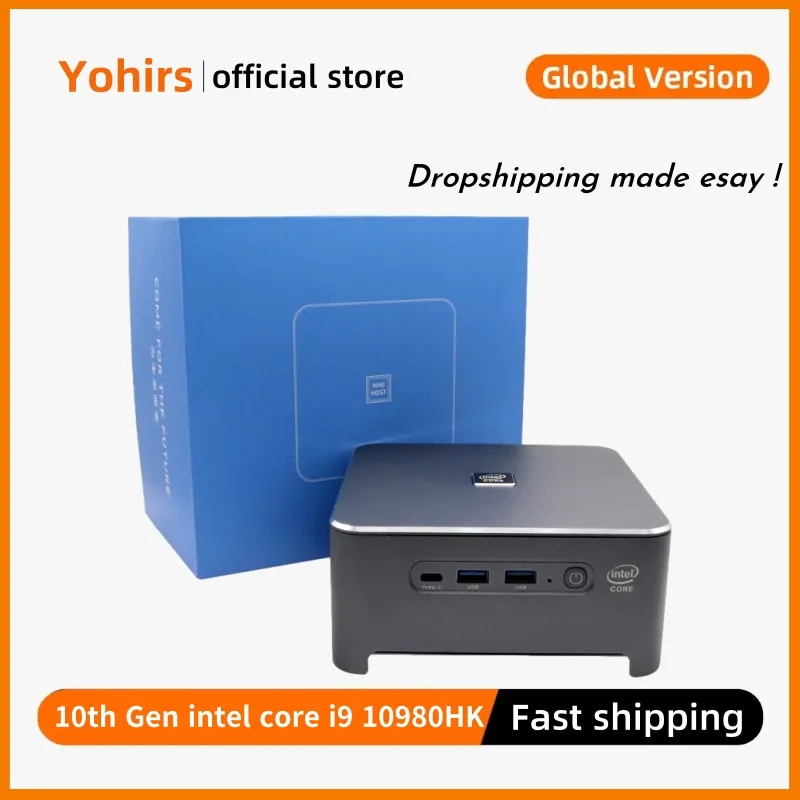 Bestellen Mini Pc 10th Generation Core I9 10980HK 10880H UHD Grafiken 2 * Gigabit Lan NVME Bis Zu 2TB HDMI DP 4K Unterstützung HDR Linux Aluminium Computer