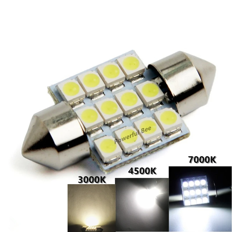 Светодиодная лампа C5W 12SMD 0 8 W для внутреннего освещения автомобиля чтения с