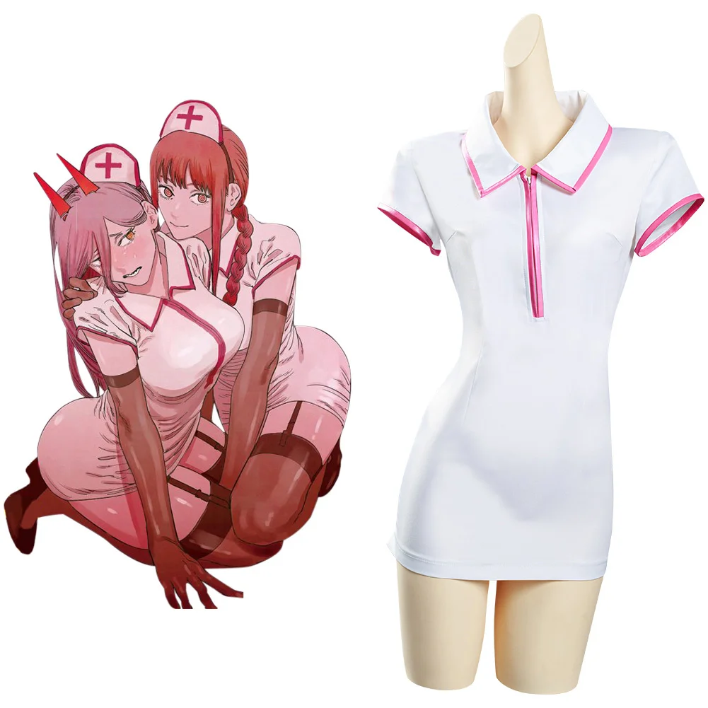 

Chainsaw Man Makima/Power Nurse Uniform Cosplay Costume Outfits Halloween Carnival Suit