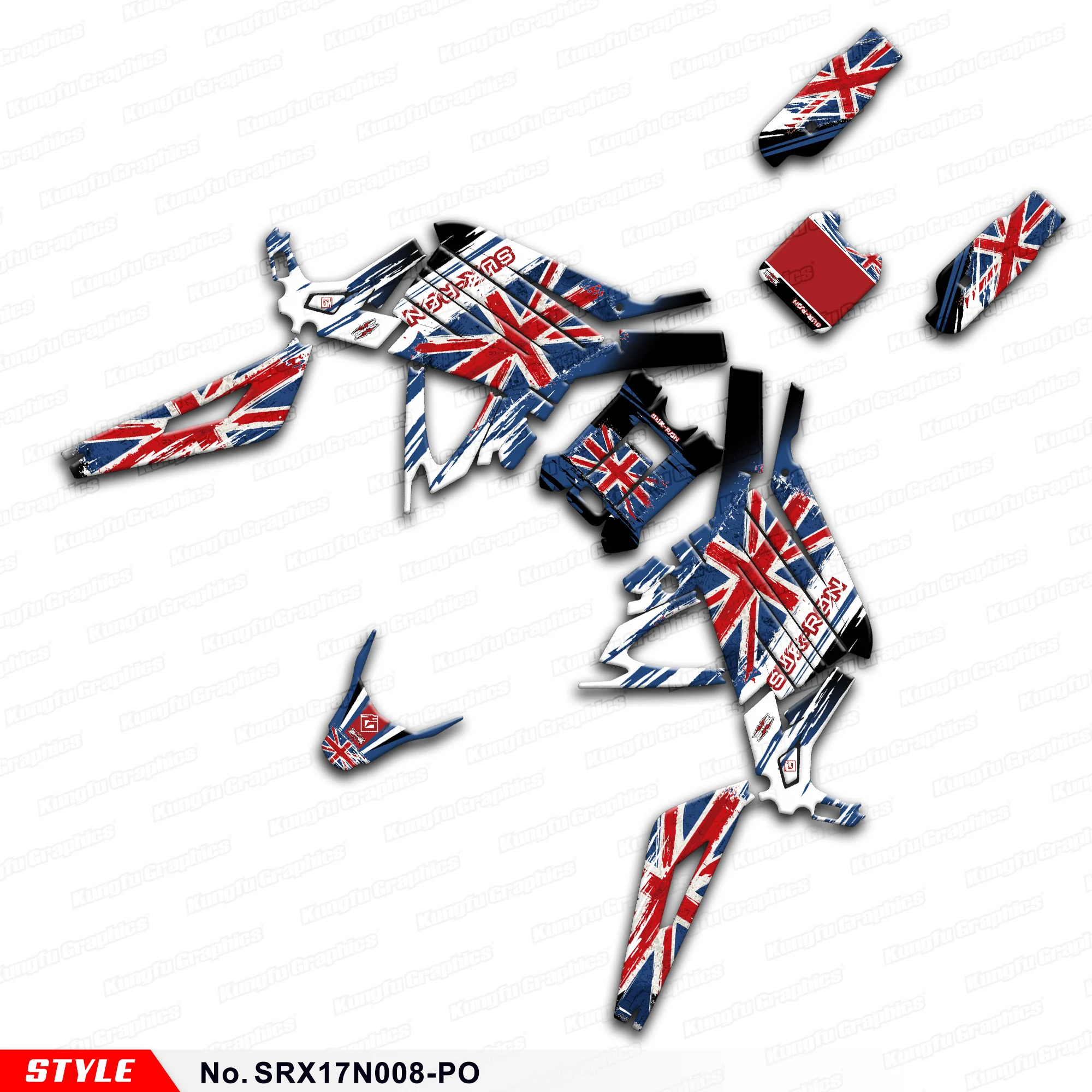 Набор графики для персонализации транспортных средств Aftermarket для Sur-Ron Light Bee X S Segway X160 X260 Стиль № SRX17N008-PO.