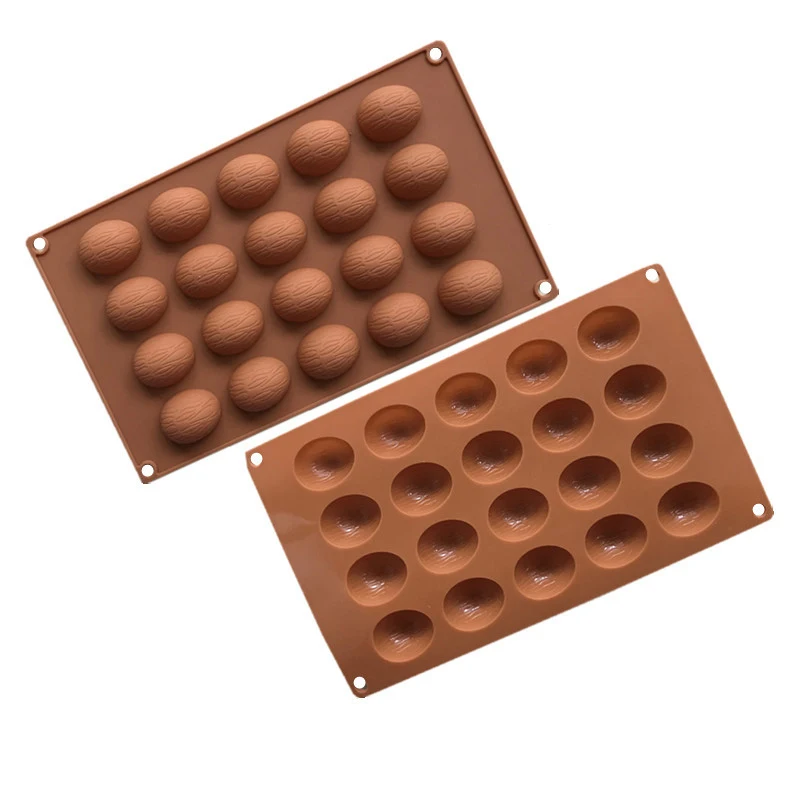 

20 Cavity Walnut Shape Silicone Chocolate Candy Mold Nuts Cookie Baking Pan Fat Bomb Gummy Mould DIY Cake Decorating Baking Tool