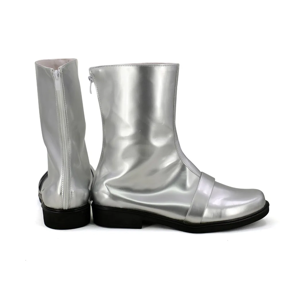 Серебристые ботинки для косплея Kamen Rider с двумя масками обувь на заказ |