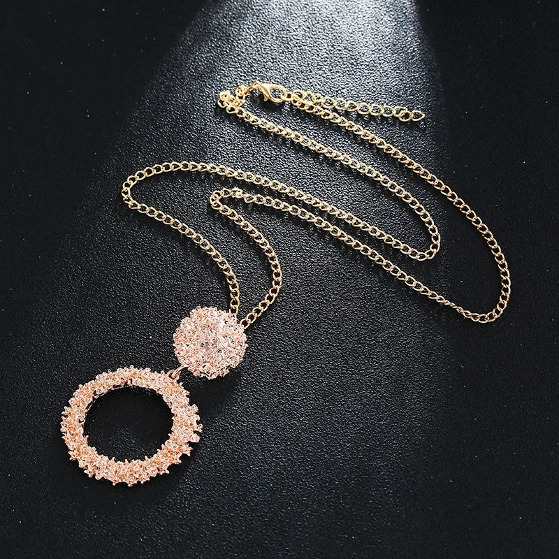 

Trendy Women Exaggerated Geometric Alloy Pendant Necklaces Retro Punk Colorful Chain Collar Necklaces Female Party Jewelry Gift
