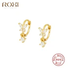 ROXI Прекрасный кристаллы бабочки серьги-кольца для женщин и девочек 925 стерлингового серебра ювелирные изделия Необычные серьги из нержавеющей стали, серьги