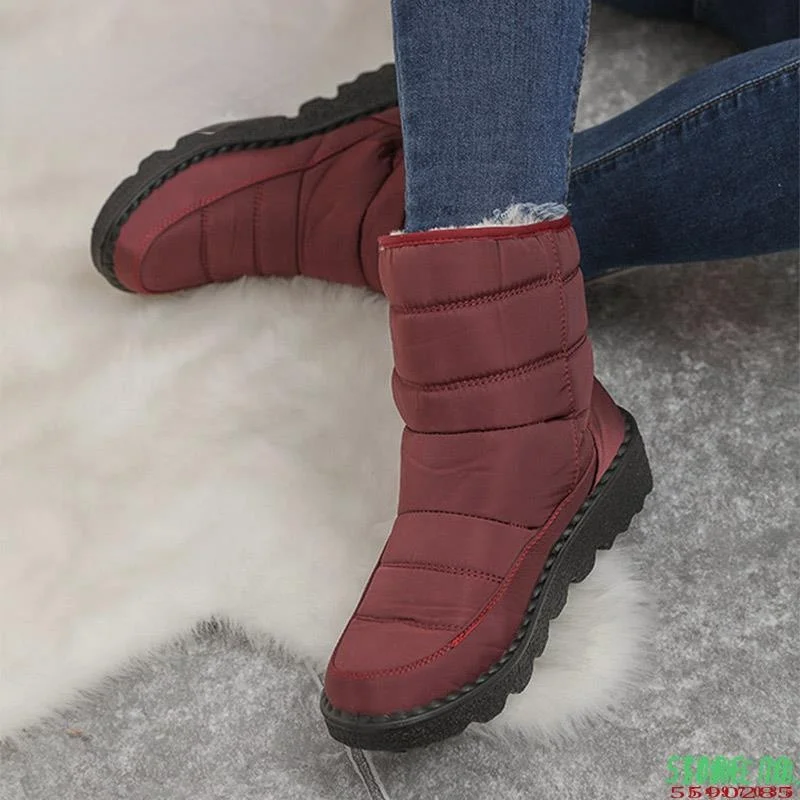 

Женские зимние ботинки, водонепроницаемые с плюшевой подкладкой, сохраняют тепло, женские ботильоны на липучке, удобная женская зимняя обу...