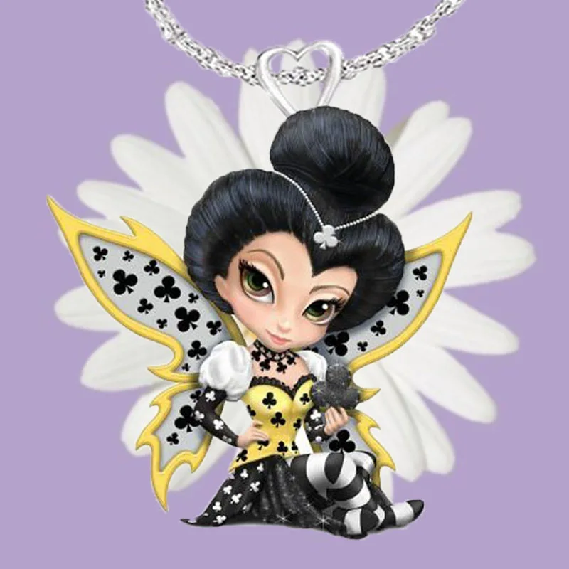 

2021 New Hot Sale Fashion Cute Women Acrylic Fairy Necklace Wings Pendant Casual Party Engagement Fairy Necklace Jewelry