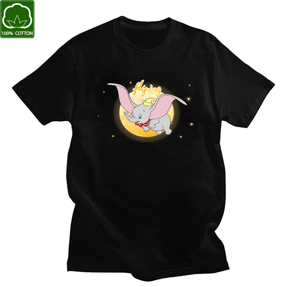 Camiseta Unisex de elefante azul de dibujos animados, Camiseta de algodón de manga corta, Camiseta con estampado de Hip Hop para mujer, Tops informales con estampado Harajuku 2021