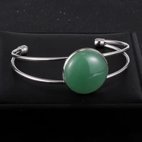 unique natural stone cuff bracelet for women 2 5cm top grade round turquoises pink crystal gem stone wrap bangle bracelets
