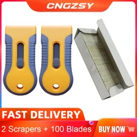 old film glue cleaner retractable scraper bubble remover 100pcs carbon steel blades car styling window cleaning squeegee k42a