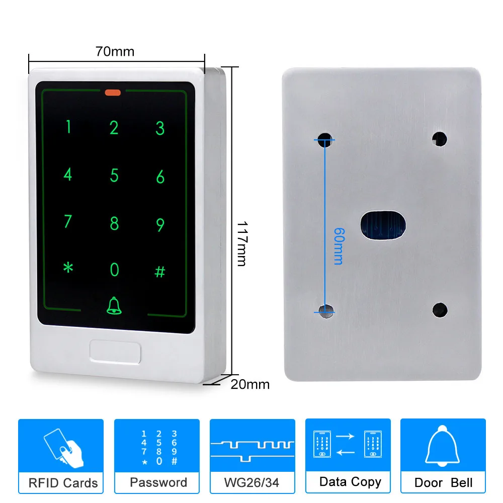 Клавиатура управления доступом RFID сенсорная металлическая клавиатура подсветка