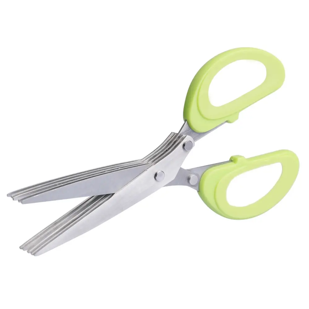 

Multifunctional Multi-layer Green Onion Scissors Stainless Steel Onion Cutting Knife Herb Seaweed Spice Scissors Kitchen Scissor