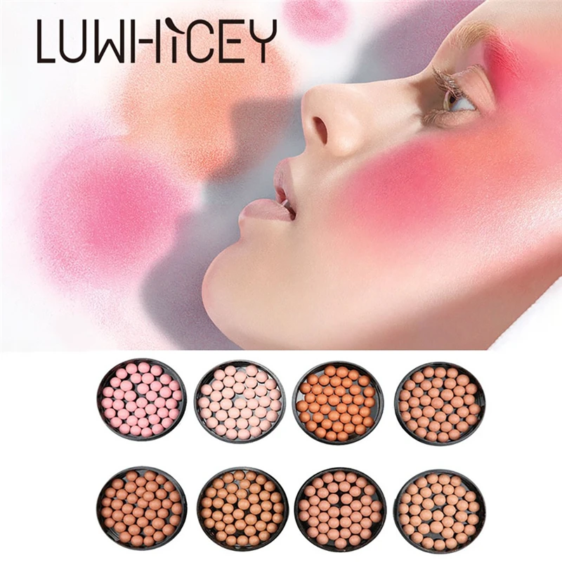 Натуральные румяна запеченные для щек макияж лица текстура косметический шарик
