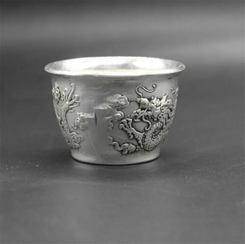 Медная Статуя китайского фольклорного тибетского серебряного стекла с рисунком