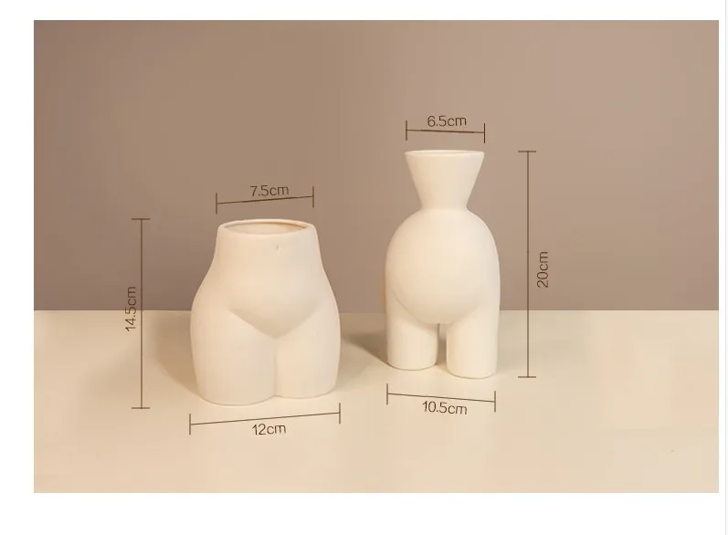 Керамическая ваза для цветов с абстрактным человеческим телом декоративный