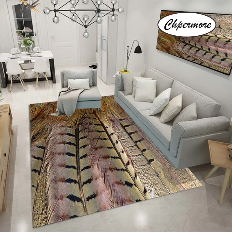 style 19 Chpermore животные мех павлин перо большие ковры перо украшения Татами Коврики Спальня дома Lving комната коврики - Цвет: style 19