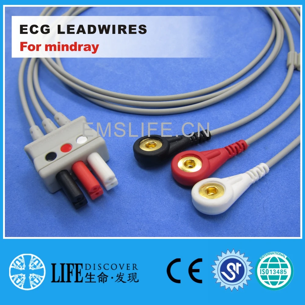 Экг свинцовые провода с 3 оснастками для mindray T5/T8 EL6307B EL6307A| |