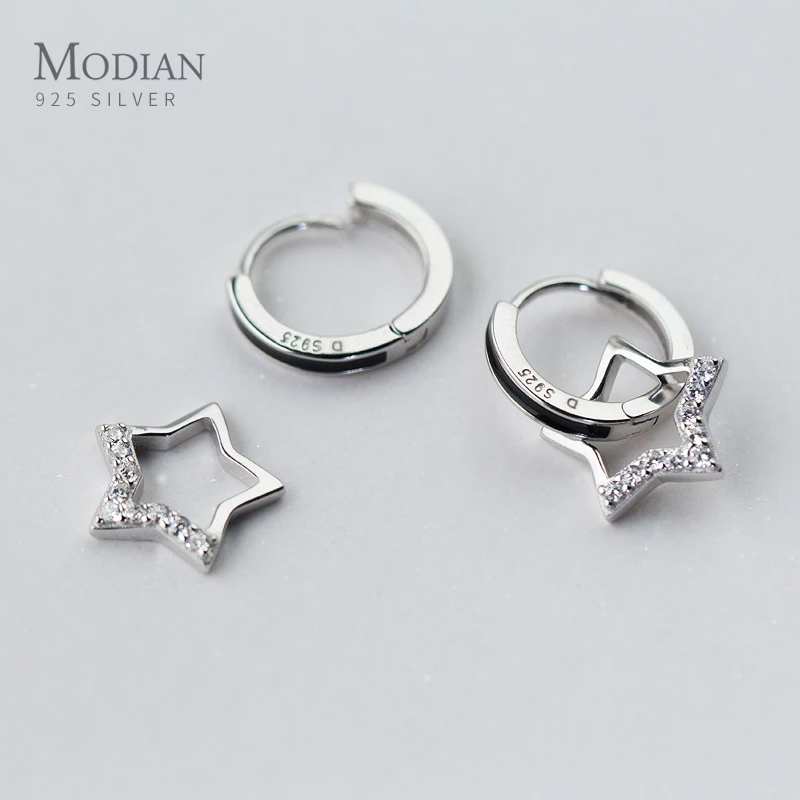 Modian Яркий Циркон звезда серьги кольца из натуральной 100% 925 стерлингового серебра