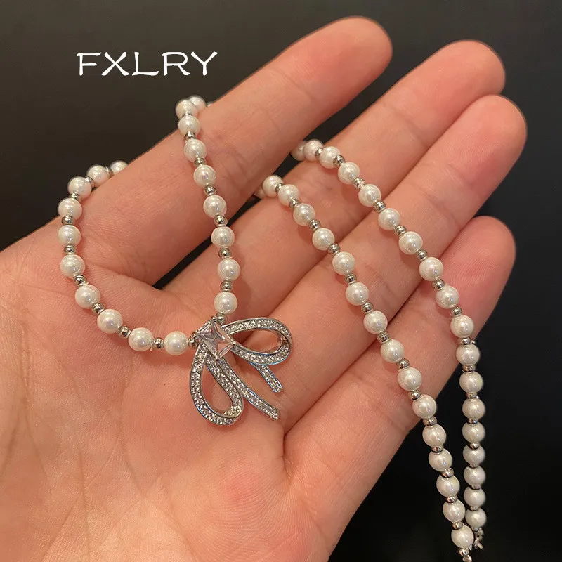 

FXLRY изысканные ювелирные изделия Aaa кубический циркон искусственный жемчуг кулон ожерелья вечерние ювелирные изделия аксессуары