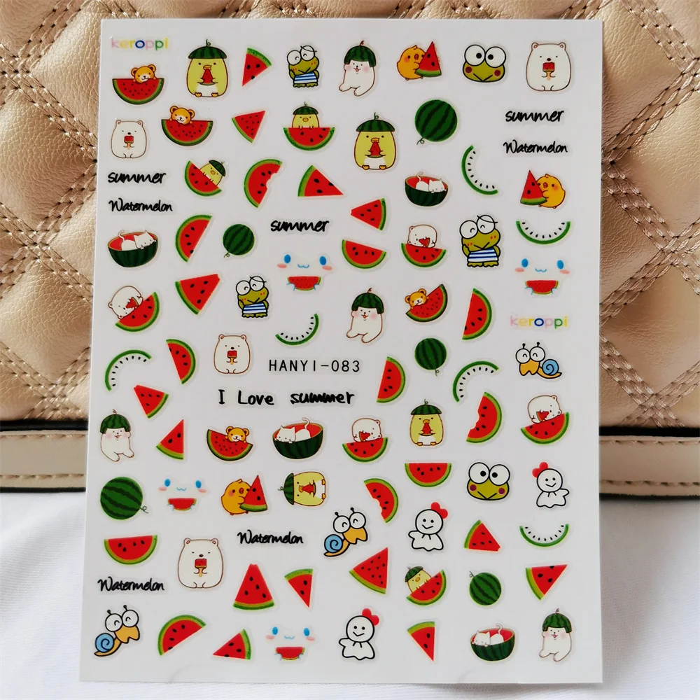 

Cartoon Fruit and animal nail stickers 3D Back glue Nail decal Nail sticker Nail decoration Nail art Nail tool Nail ornament
