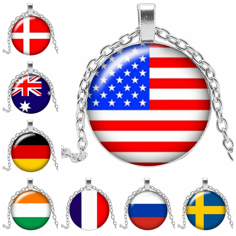 2019! Новое горячее предложение Национальный флаг узор стекло выпуклая круглая