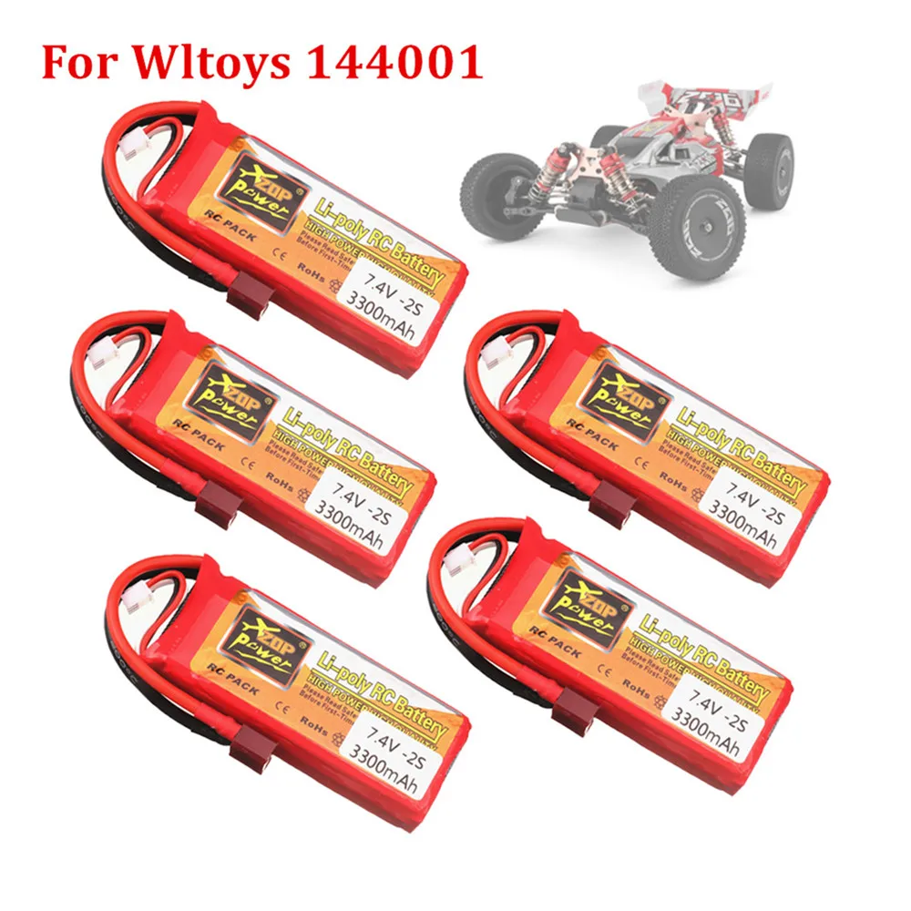 Оригинальный литий полимерный аккумулятор для Wltoys 144001 автомобиль 2s 7 4 В 3300 мАч T