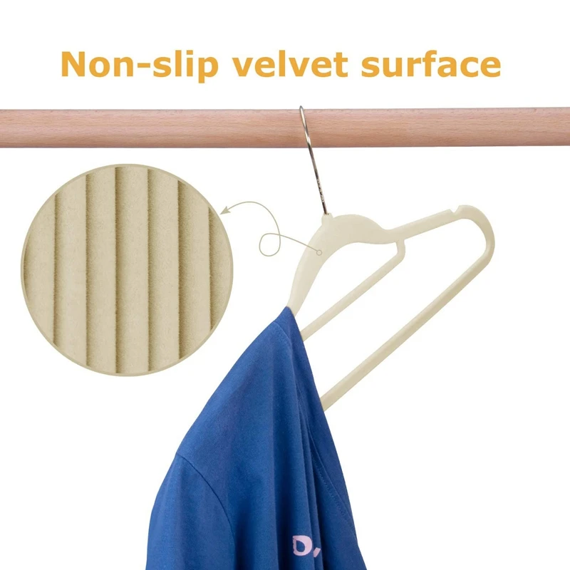 

20 Pack Non-Slip Velvet Hangers,Flocking Hangers with Swivel Hook for Kids&Adults Jackets,Pants&Clothes,42CM