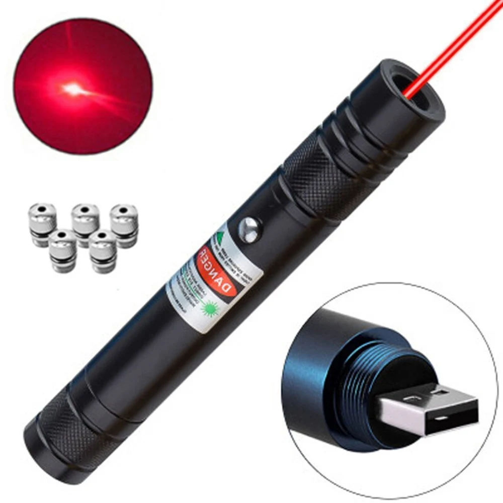 

Portable High-power USB Charging Green LaserEmbedded Laser Cap Red Laser Pen New 8000m 5 Milliwatt Adjustable Focus Laser Sight