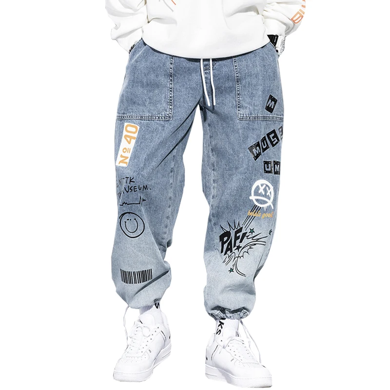 

High quality Fashion Men's Cargo Pants Hip Hop Trend Streetwear Jogging Pants Men Casual Elastic Waist Men Clothing Trousers