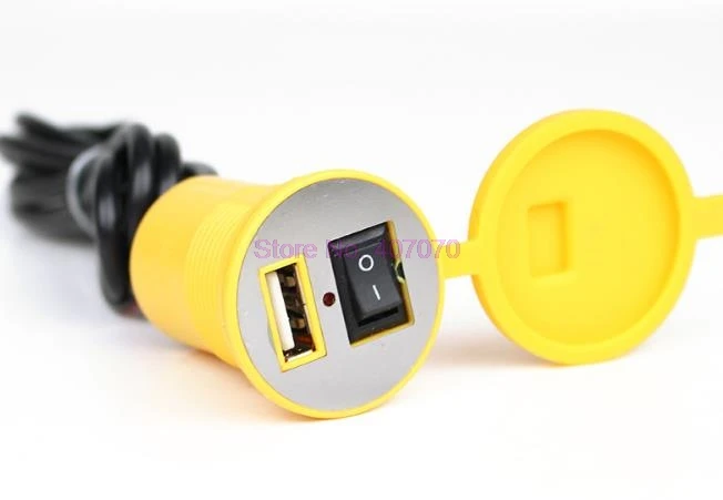 Через DHL или Fedex 50 шт. USB мотоциклетная зажигалка розетка переключатель мотоцикл 12