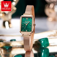 olevs new casual fashion small green watch 30m deep waterproof luminous milanese mesh belt comfortable to wear watches 6624