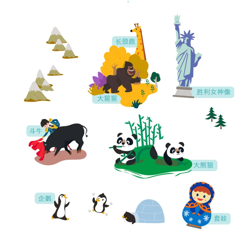 Большая карта мира детская игрушка материалы Монтессори обучающие игрушки для