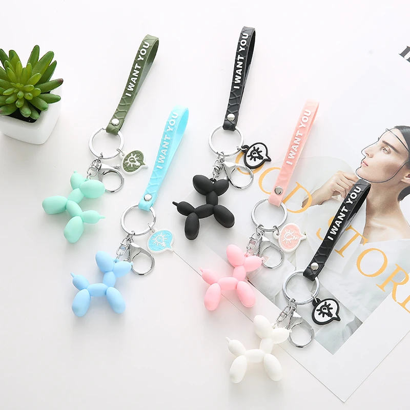 

Fashion Balloon Dog Key Chains Charm Bag Key Chains Jewelry Accessories s for Women Girls Acessory Car New Key Ring Holder EH136