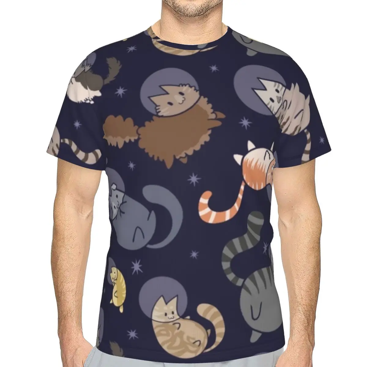 

Space T Shirt Awesome Polyester Beach T-Shirt Short Sleeves Print Tee Shirt Big Man